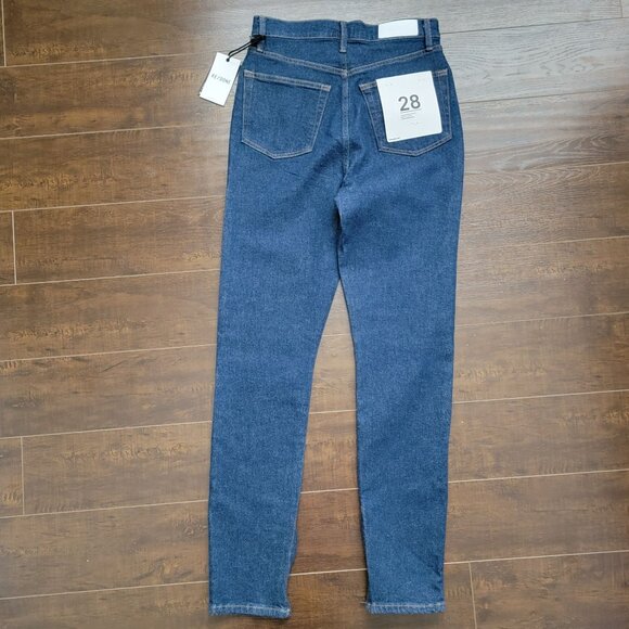 RE/DONE Drainpipe High Rise Jeans Womens 28 Rigid Like Denim Dark Blue - Picture 3 of 9